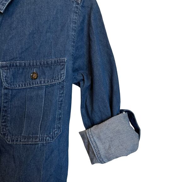 Banana Republic Heritage Expedition Shirt Dress Utility Denim Long Sleeve XS - Picture 7 of 10